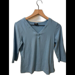 Tribal Light Blue cotton top 3/4 sleeve size medium